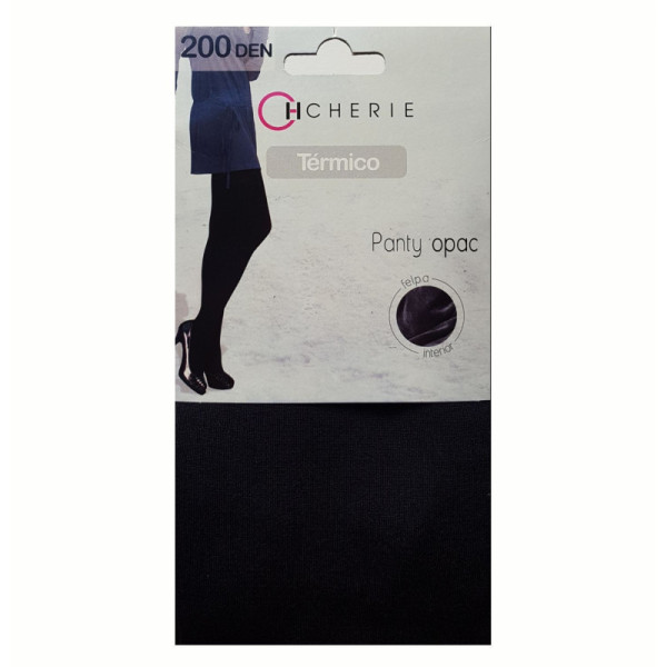 PANTY OPAC TÉRMICO CON FELPA INTERIOR 200 DEN DE CHERIE