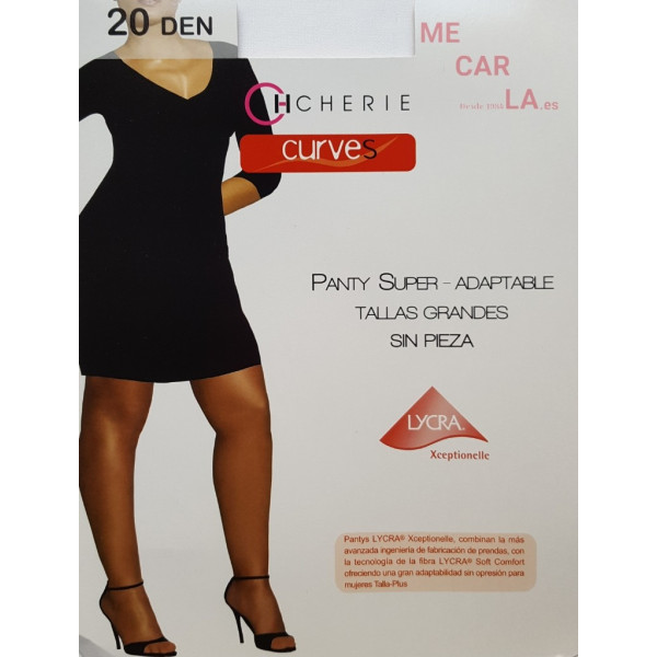 PANTY SUPER ADAPTABLE DE 20 DEN CON PUNTERA INVISIBLE DE CHERIE
