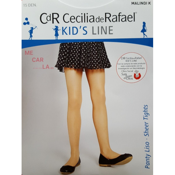 PANTY NIÑA MUY FINO CON PUNTERA TRANSPARENTE 15 DEN. CECILIA DE RAFAEL