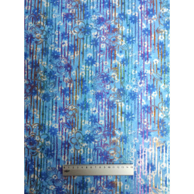 Tejido de punto elástico azul lurex