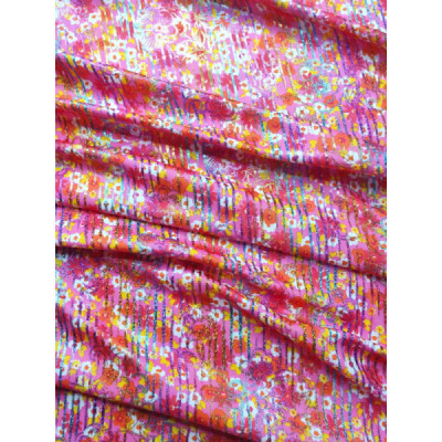 Tejido de punto elástico fucsia lurex