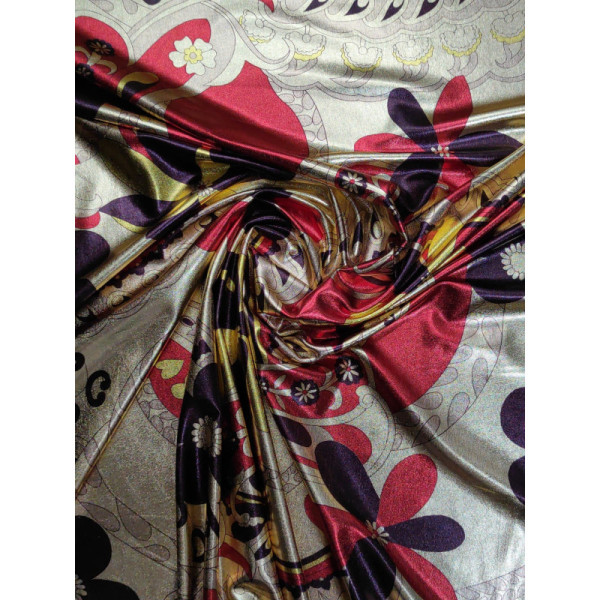 Tela elástica estampado oro multicolor