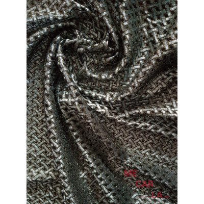 Tela encaje fantasía azul 115 cm