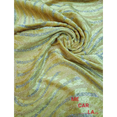 Terciopelo Amarillo Estampado Lurex 150 cm