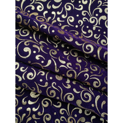 Terciopelo morado nazareno estampado dorado