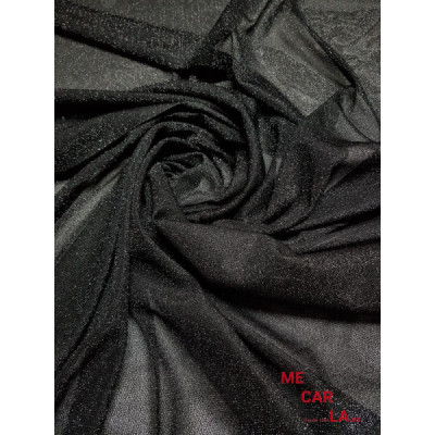 Tela de lamé 150 cm Negro