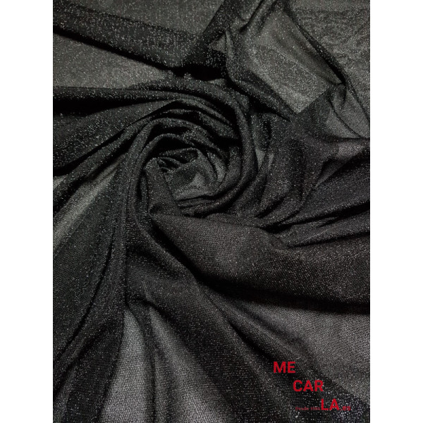 Tela de lamé 150 cm Negro