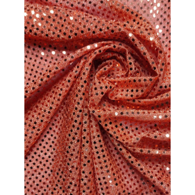 Tela de lamé naranja con lentejuelas 115 cm