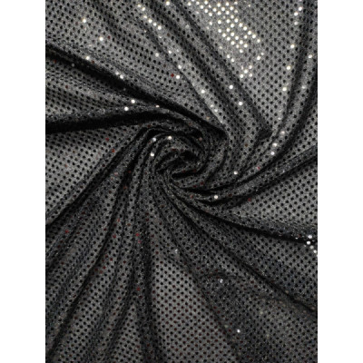 Tela de lamé negro con lentejuelas 115 cm