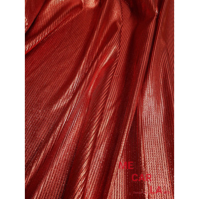 Tela de lamé rayado 150 cm Rojo