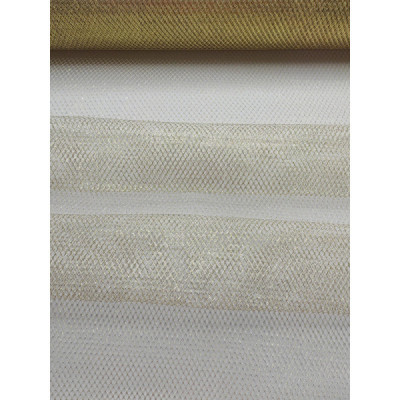 Tela fantasía red blanco y oro