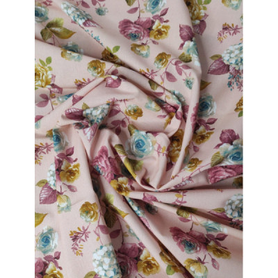 Tela algodón estampado de flores