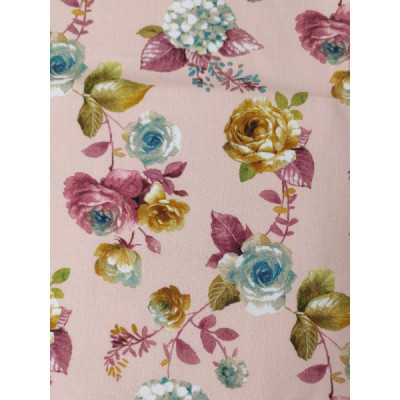 Tela algodón estampado de flores