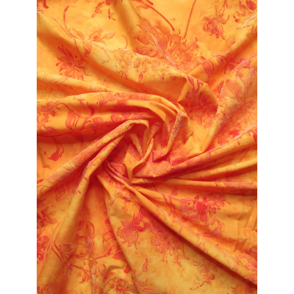 Tela de algodón estampado flocado