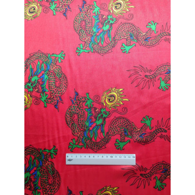 Tela de raso estampado asiático