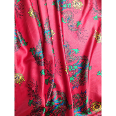 Tela de raso estampado asiático
