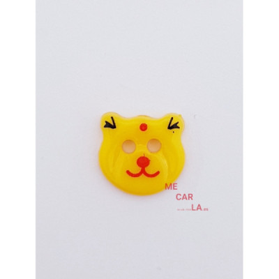 Botón Infantil Fantasía Gato Amarillo