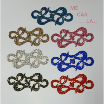 APLIQUE DE STRASS ENGARZADAS EN METAL CON BASE TERMOADHESIVA O PARA COSER