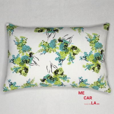 Funda cojín estampado flores