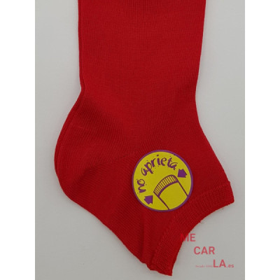 Calcetín de Hilo Liso Tobillero Onne Rojo