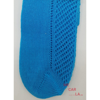Calcetín Perlé Calado Infantil Pocholo Azul