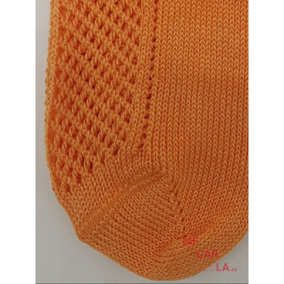 Calcetín Perlé Calado Infantil Pocholo Naranja
